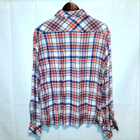 Saks Fifth Avenue Plaid Button Down Long Sleeve Size Large - Picture 2 of 13